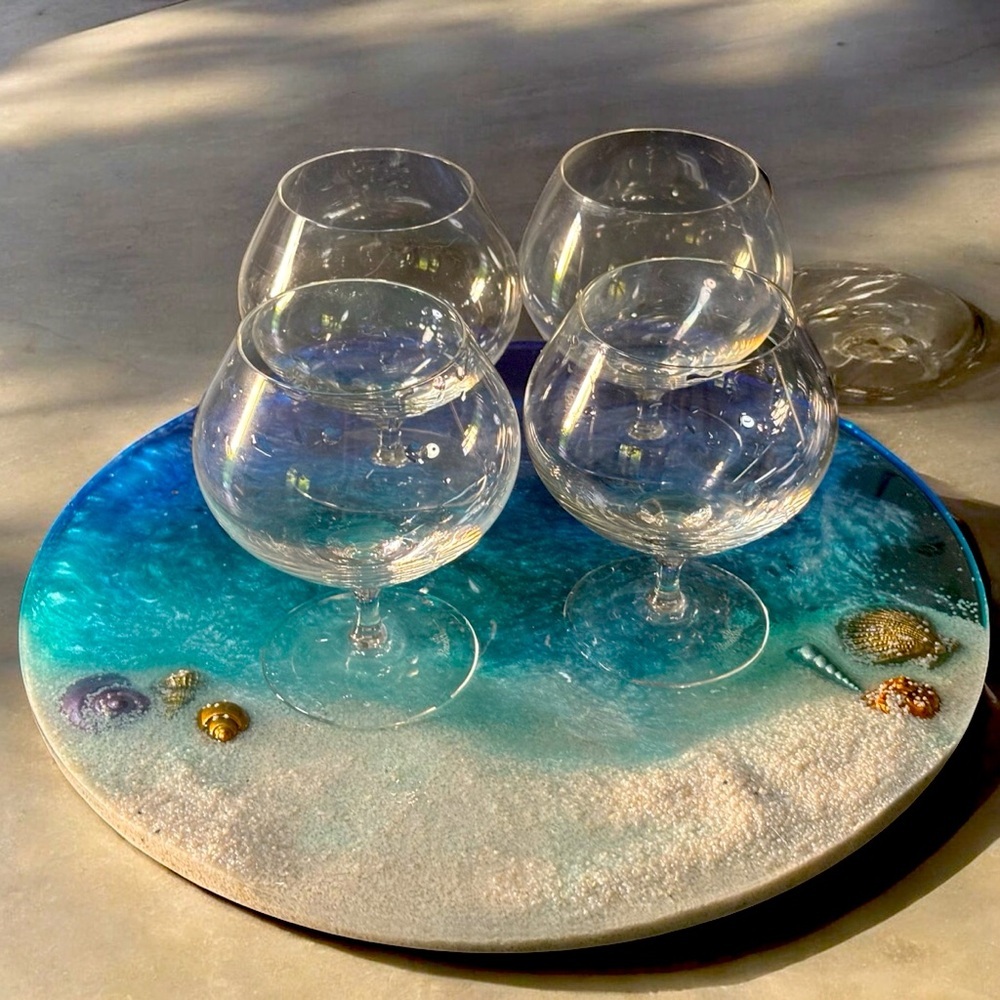 4 Rosenthal “Fuga” crystal sherry snifter glasses